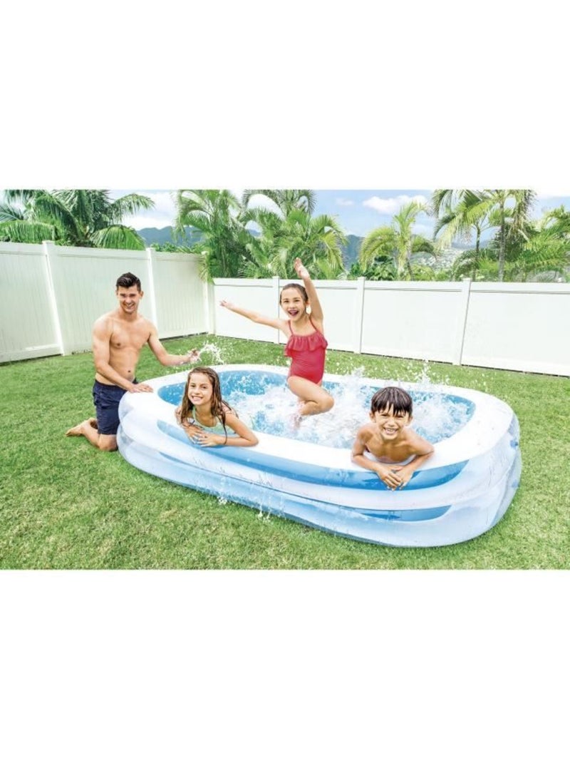 Piscine familliale deux boudins 262 * 175 * 56 cm Blanc - Kiabi