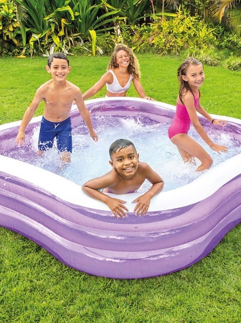 Piscine gonflable carrée Beach Wave 229x229 Violet - Kiabi