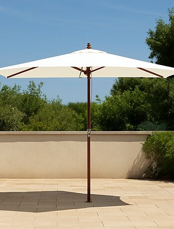 PISE - Parasol rectangulaire droit 3x2 gris en bois