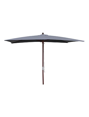 PISE - Parasol rectangulaire droit 3x2 gris en bois
