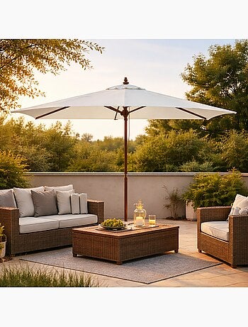 PISE Parasol gris rectangle 2,97 x 1,91 m