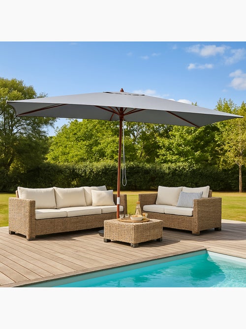 PISE Parasol gris rectangle 2,97 x 1,91 m - Kiabi PISE Parasol gris rectangle 2,97 x 1,91 m - Kiabi