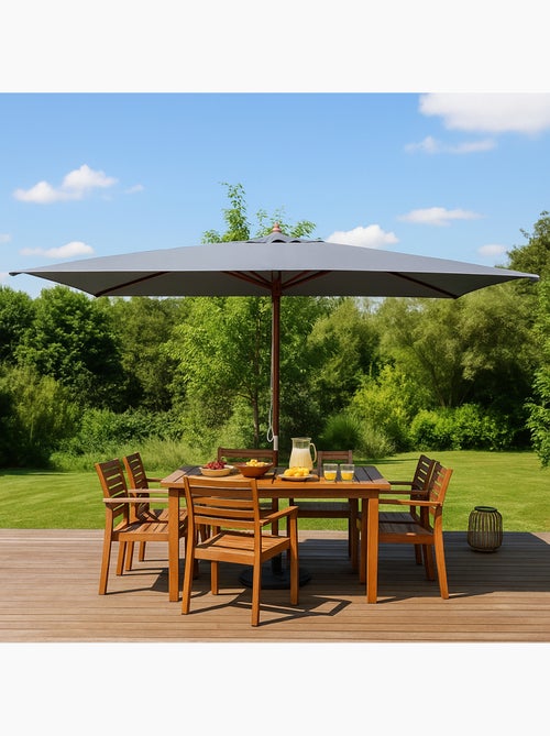 PISE Parasol gris rectangle 2,97 x 1,91 m - Kiabi PISE Parasol gris rectangle 2,97 x 1,91 m - Kiabi