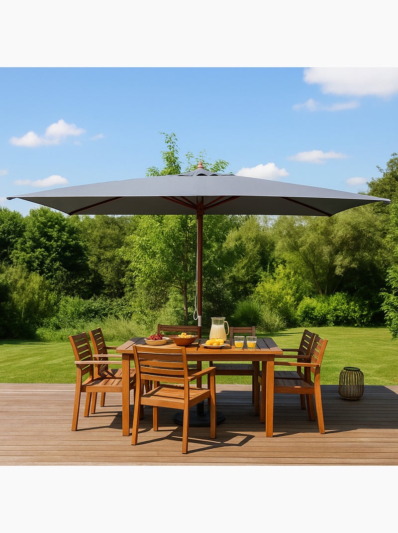 PISE Parasol gris rectangle 2,97 x 1,91 m Gris - Kiabi