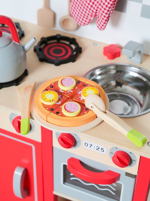 Pizza salami en bois à couper - Kiabi