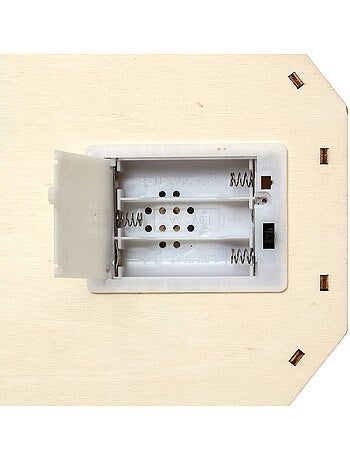 Place de village de noël lumineuse en bois animée et musicale 9 led l. 29 cm à piles