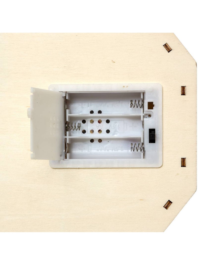 Place de village de noël lumineuse en bois animée et musicale 9 led l. 29 cm à piles Beige - Kiabi