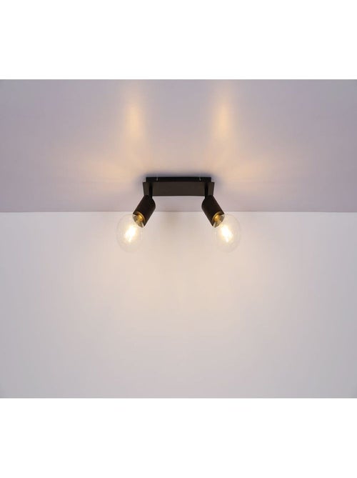 Plafonnier 2 ampoules en métal design industriel HERMINE - Kiabi