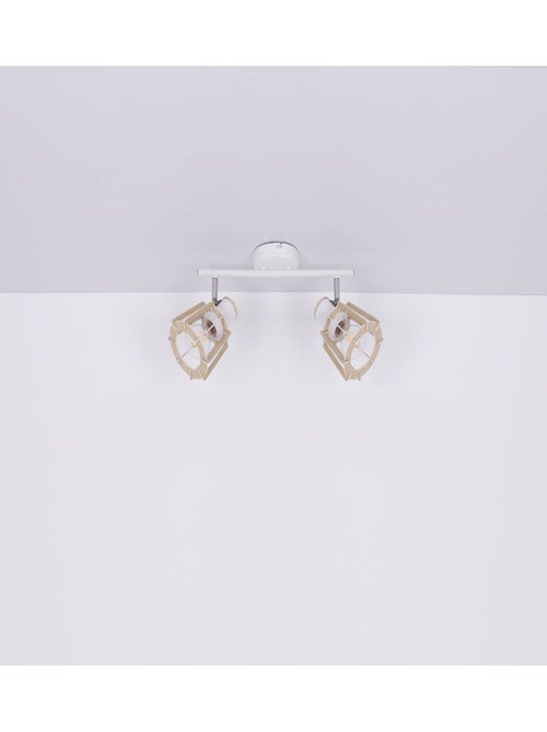 Plafonnier 2 spots design scandinave en bois BLAHA - Kiabi