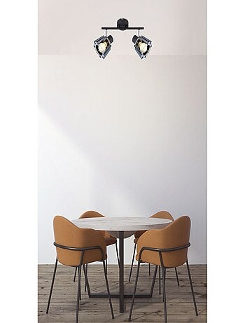 Plafonnier 2 spots design scandinave en bois BLAHA
