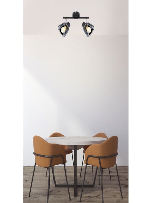Plafonnier 2 spots design scandinave en bois BLAHA - Kiabi