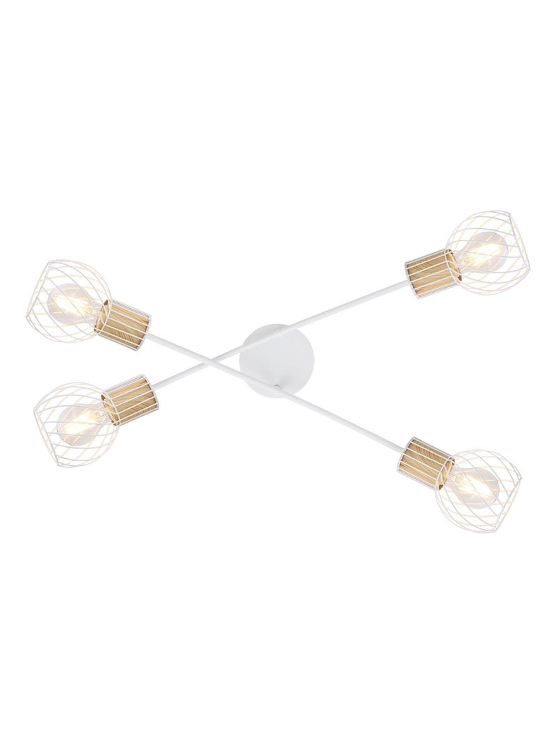 Plafonnier 4 lampes en métal design contemporain LUISE Marron - Kiabi