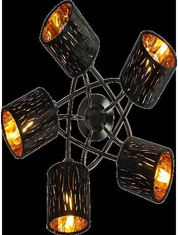 Plafonnier 5 lumières en velours ajouré TUXON