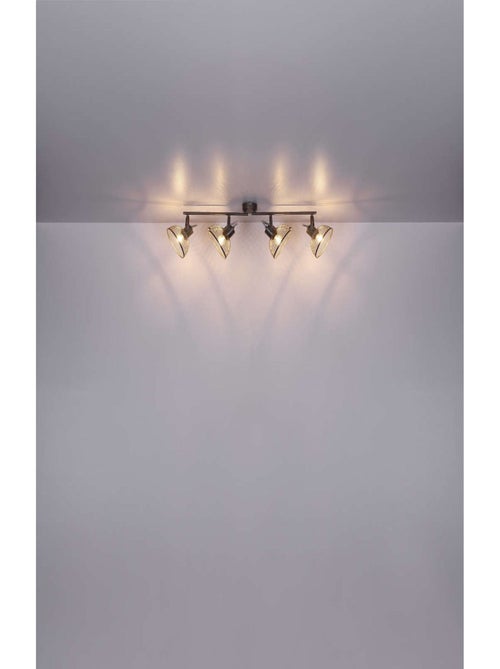 Plafonnier rampe 4 lampes design vintage MONIGA - Kiabi