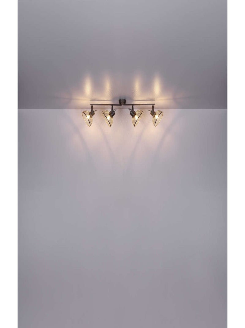 Plafonnier rampe 4 lampes design vintage MONIGA Gris foncé - Kiabi