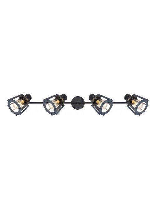 Plafonnier rampe 4 spots design scandinave en bois BLAHA - Kiabi