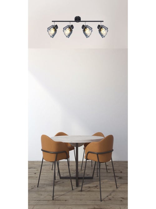 Plafonnier rampe 4 spots design scandinave en bois BLAHA - Kiabi