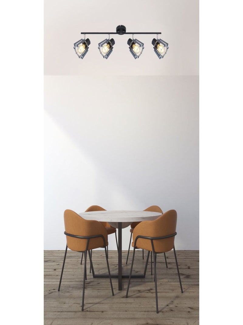 Plafonnier rampe 4 spots design scandinave en bois BLAHA Gris - Kiabi