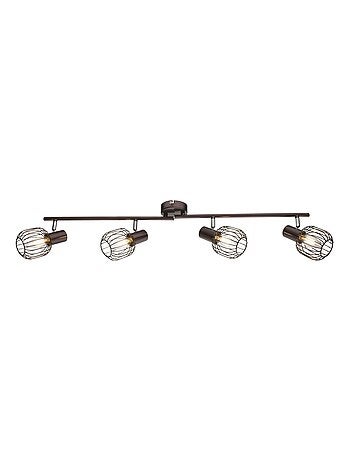 Plafonnier rampe 4 spots en métal design industriel AKIN