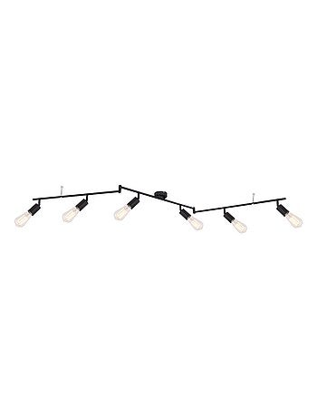 Plafonnier rampe 6 ampoules en métal design industriel MARTHA