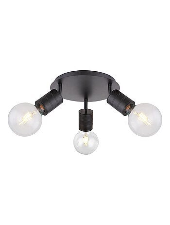 Plafonnier rond 3 ampoules en métal design industriel HERMINE