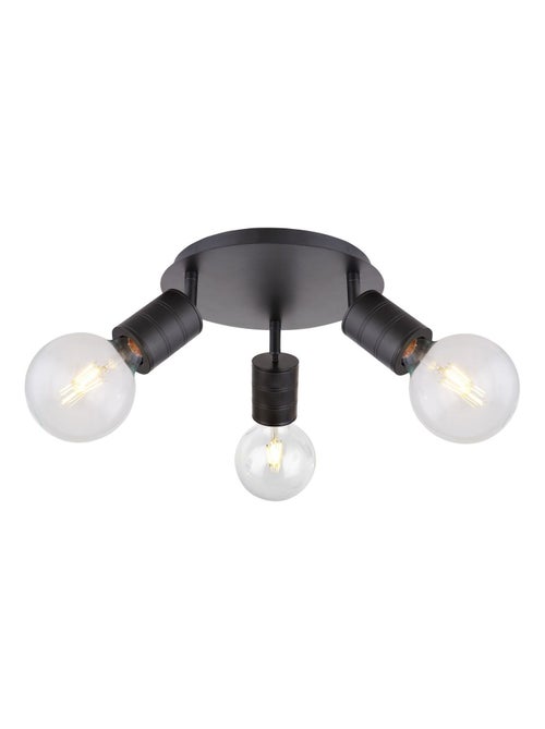 Plafonnier rond 3 ampoules en métal design industriel HERMINE - Kiabi