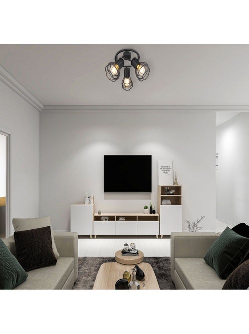 Plafonnier rond 3 spots design industriel CLASTRA - Kiabi