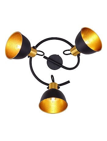 Plafonnier rond 3 spots en métal design industriel NAMUS