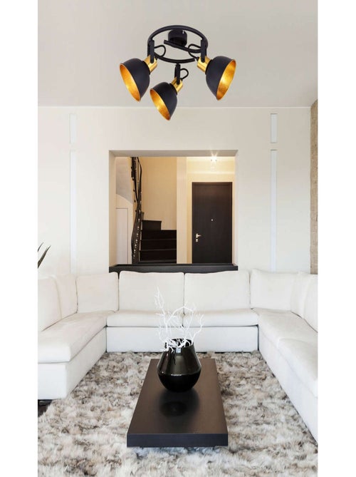 Plafonnier rond 3 spots en métal design industriel NAMUS - Kiabi