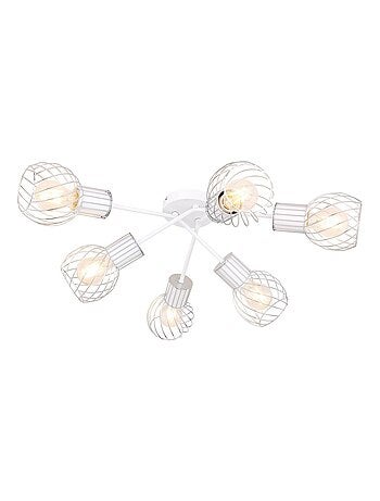Plafonnier rond 6 lampes en métal design contemporain LUISE