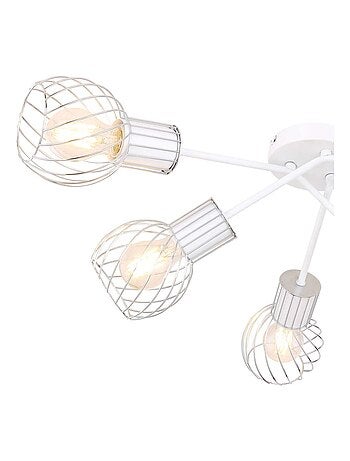 Plafonnier rond 6 lampes en métal design contemporain LUISE