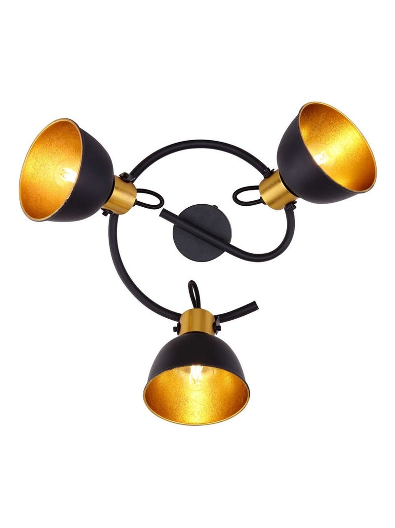 Plafonnier rond design industriel Fillo Noir - Kiabi
