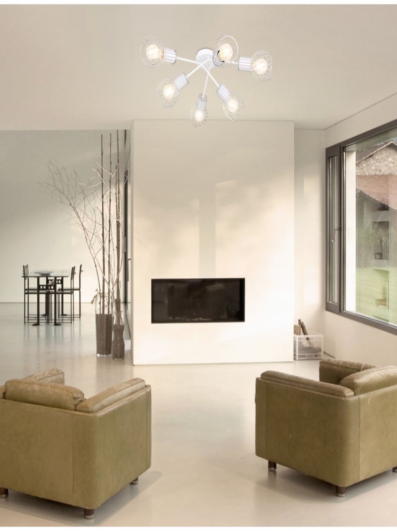 Plafonnier rond design Luise Blanc - Kiabi
