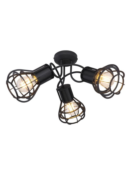 Plafonnier rond entrelacé 3 spots design industriel CLASTRA - Kiabi