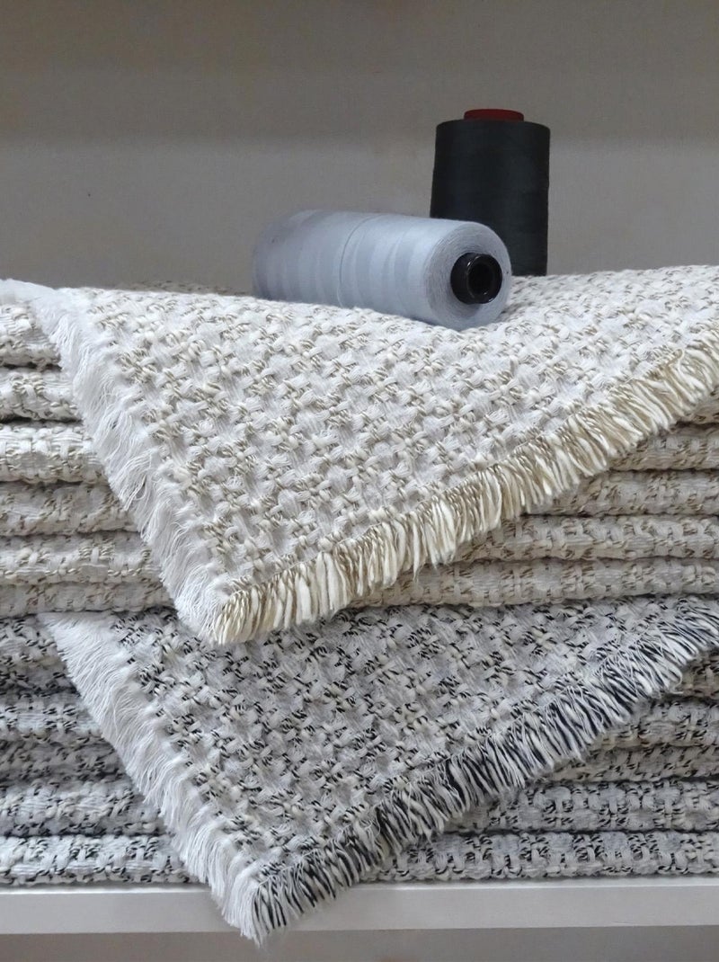 Plaid  -  - Effet tweed Gris clair - Kiabi