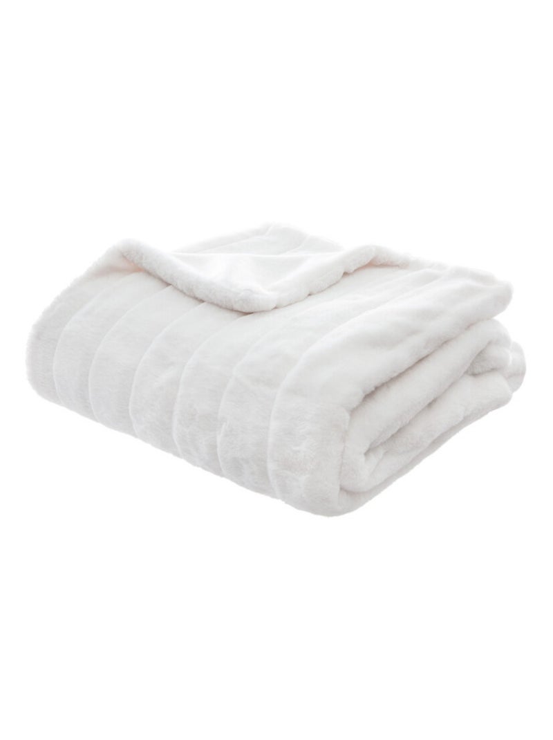 Plaid - Atmosphera - 100% Polyester Blanc - Kiabi