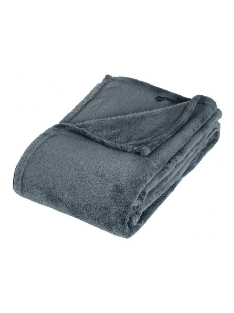 Plaid - Atmosphera - 100% Polyester Bleu gris - Kiabi