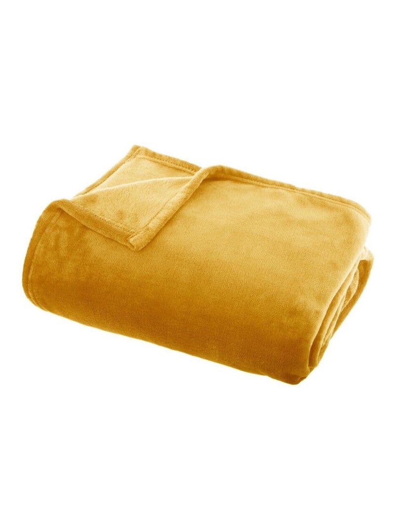 Plaid - Atmosphera - 100% Polyester Jaune foncé - Kiabi