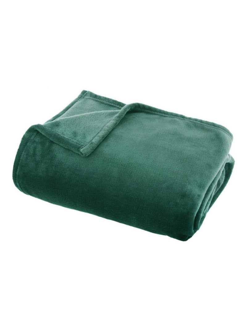 Plaid - Atmosphera - 100% Polyester Vert sapin - Kiabi