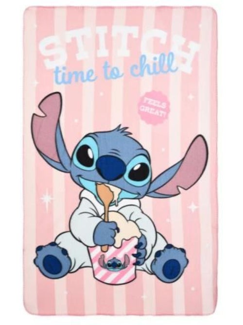 Plaid - disney - lilo et stitch - 100 x 150 cm - rose - polaire 100% polyester - Kiabi