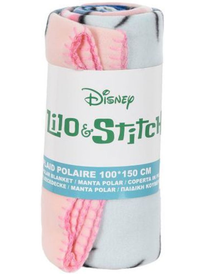 Plaid - disney - lilo et stitch - 100 x 150 cm - rose - polaire 100% polyester Rose - Kiabi