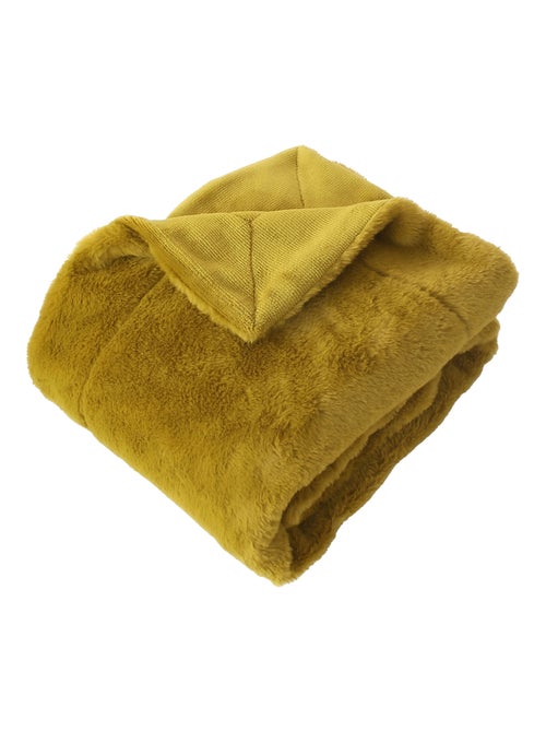 Plaid  - Effet fourrure double face flanelle - Kiabi