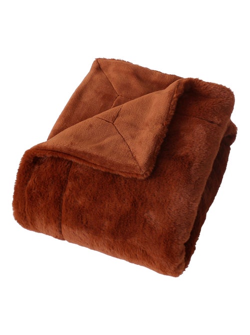 Plaid  - Effet fourrure double face flanelle - Kiabi
