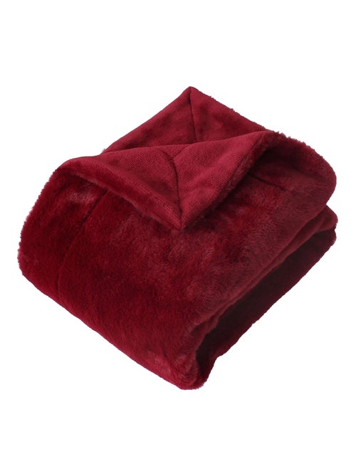 Plaid  - Effet fourrure double face flanelle - Kiabi