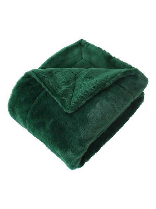 Plaid  - Effet fourrure double face flanelle - Kiabi