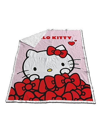 Plaid - Hello Kitty Nœuds Papillons Rouges - 130x170 cm