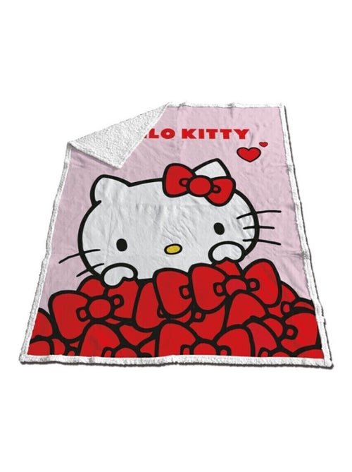 Plaid - Hello Kitty Nœuds Papillons Rouges - 130x170 cm - Kiabi