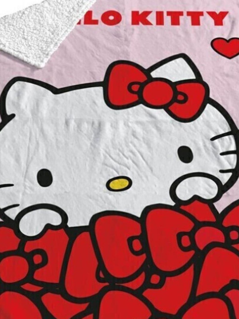 Plaid - Hello Kitty Nœuds Papillons Rouges - 130x170 cm Multicolore - Kiabi
