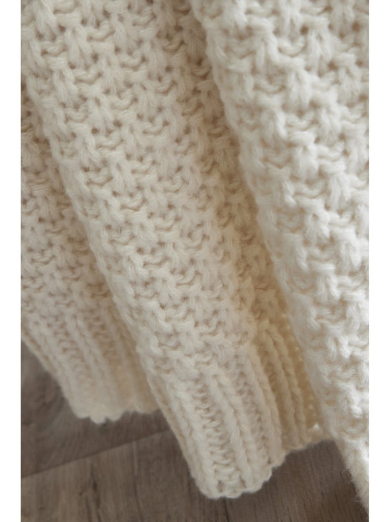 Plaid - Le Fil d'Ariane - 100% Polyester Ivoire - Kiabi