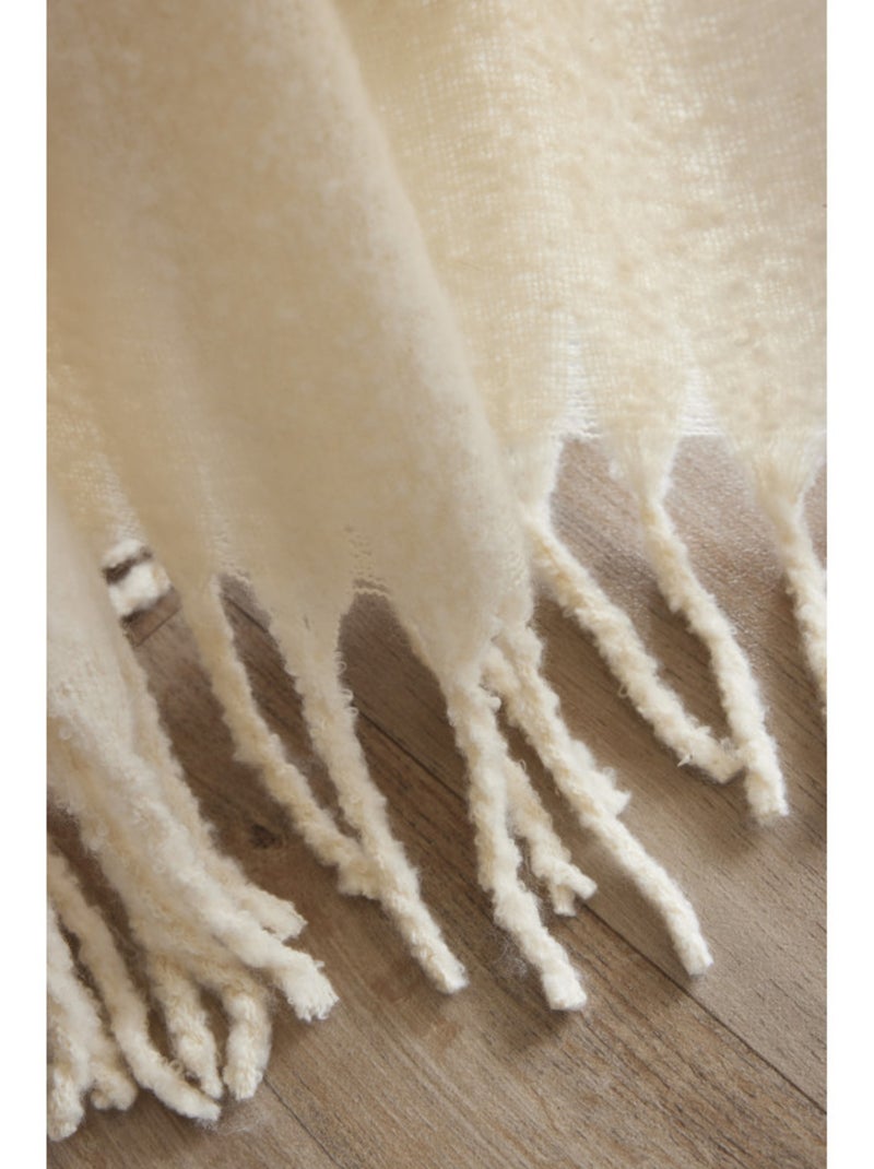 Plaid - Le Fil d'Ariane - 100% Polyester Ivoire - Kiabi